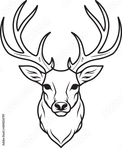 Deer head  Reindeer head  Wild animal vector illustration  SVG