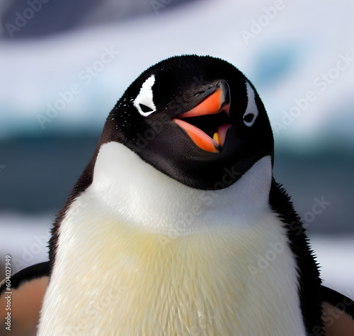 Funny penguin in polar regions