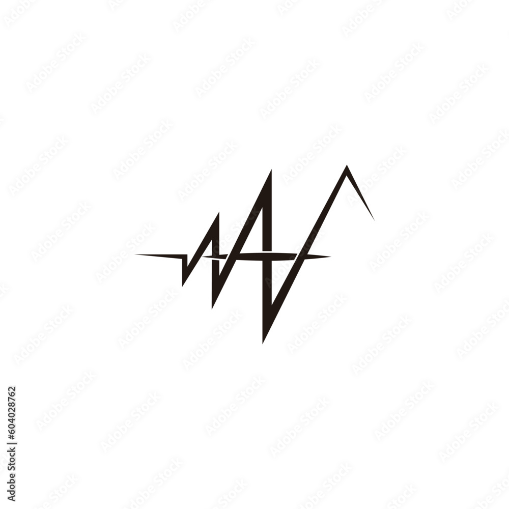 letter v plus medical heart pulse logo vector letter v plus medical heart pulse logo vector