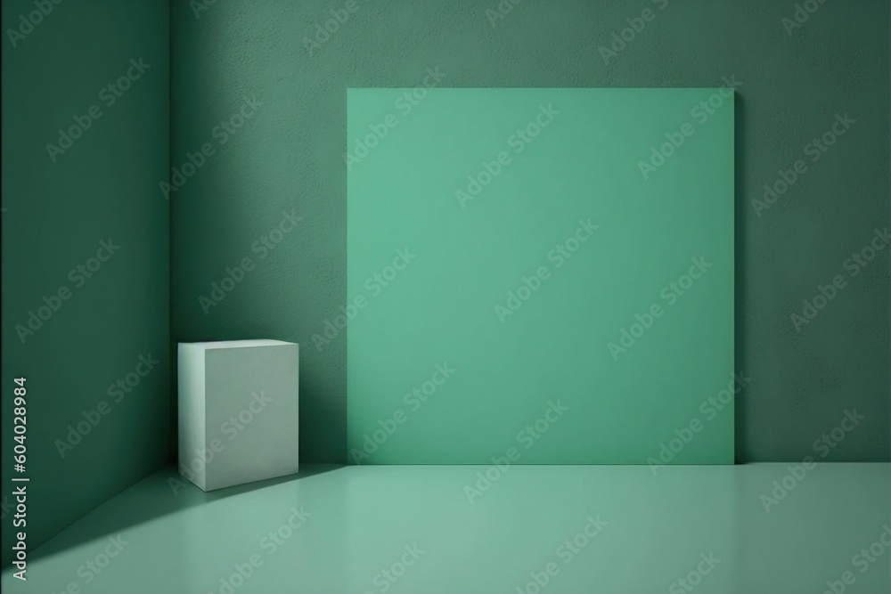 Empty Light Green Wall for Product Presentation, Enhancing Product Appeal with Chiaroscuro. Utilizing Chiaroscuro in Minimalist Product Backgrounds Empty Light Green Wall for Product Presentation, Enhancing Product Appeal with Chiaroscuro. Utilizing Chiaroscuro in Minimalist Product Backgrounds