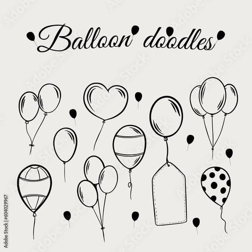 doodle ballon cute 