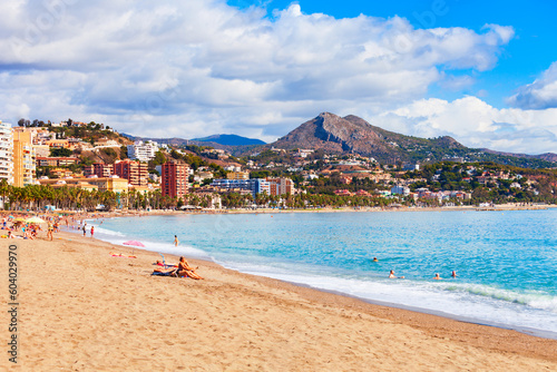 Main city beach in Malaga city, Spain © saiko3p