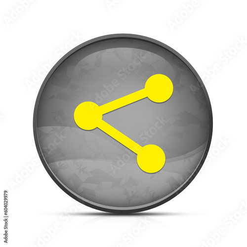 Social media link icon on classy splash black round button illustration