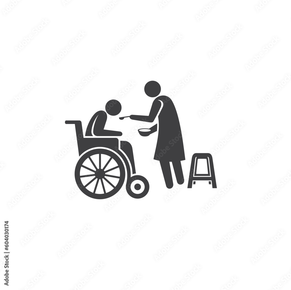 illustration of elder care, vector art. illustration of elder care, vector art.