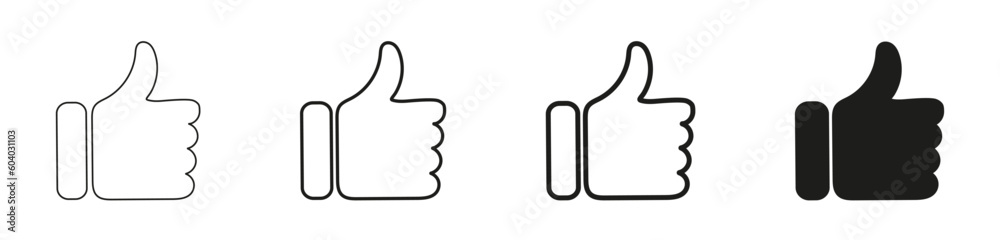 Set thumb up icon vector. like sign, like symbol, line icon, vector illustration EPS 10