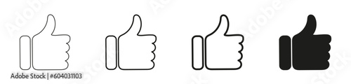 Set thumb up icon vector. like sign, like symbol, line icon, vector illustration EPS 10