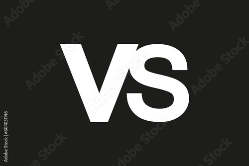 VS versus. Flat modern design. Isolated on black background. Vector illustration