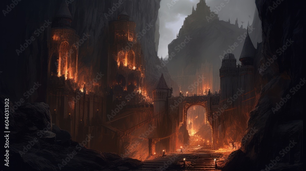 Forgotten realms with atmospheric lighting that sets the mood and enhances the sense of exploration Forgotten realms with atmospheric lighting that sets the mood and enhances the sense of exploration
