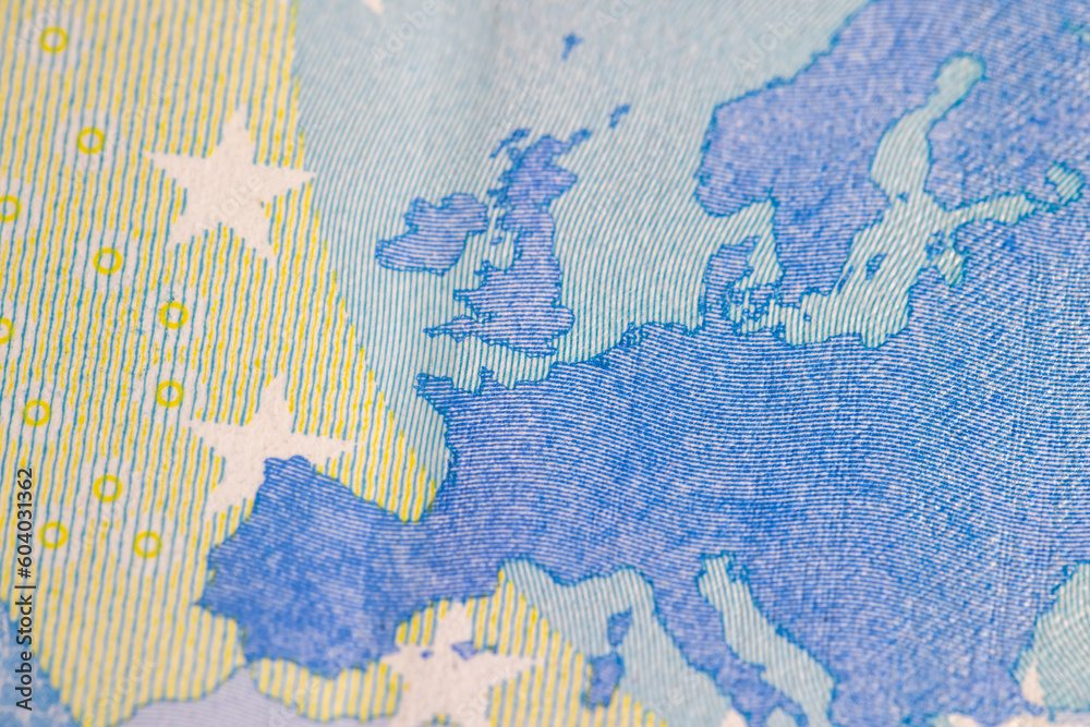 European cash banknotes with a face value of 20 euros close-up European cash banknotes with a face value of 20 euros close-up