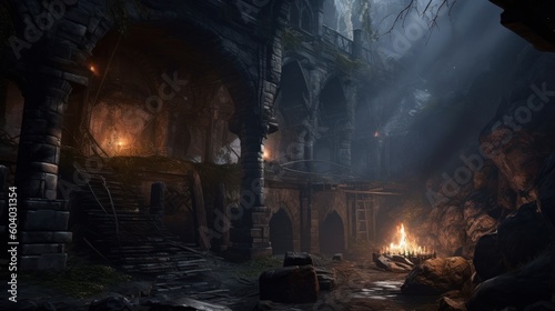 Forgotten realms with atmospheric lighting that sets the mood and enhances the sense of exploration