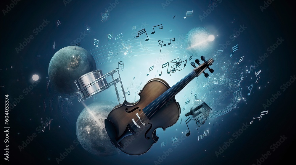 Fototapeta premium An illustration of instruments for world music day. Generative AI