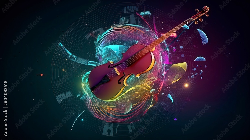 An illustration of instruments for world music day. Generative AI