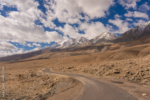 the road from Pangong Lake to Tso Moriri with desert and mountain , Ladakh, India © Nhan