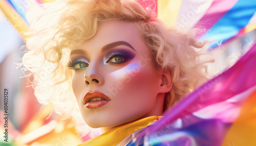 Colorful LGBT pride concept, celebrating the diversity of people. Generative AI illustrations