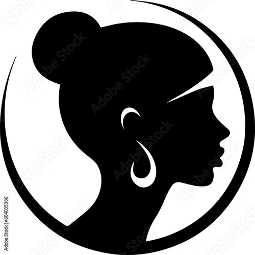 Black silhouette of a girl's head