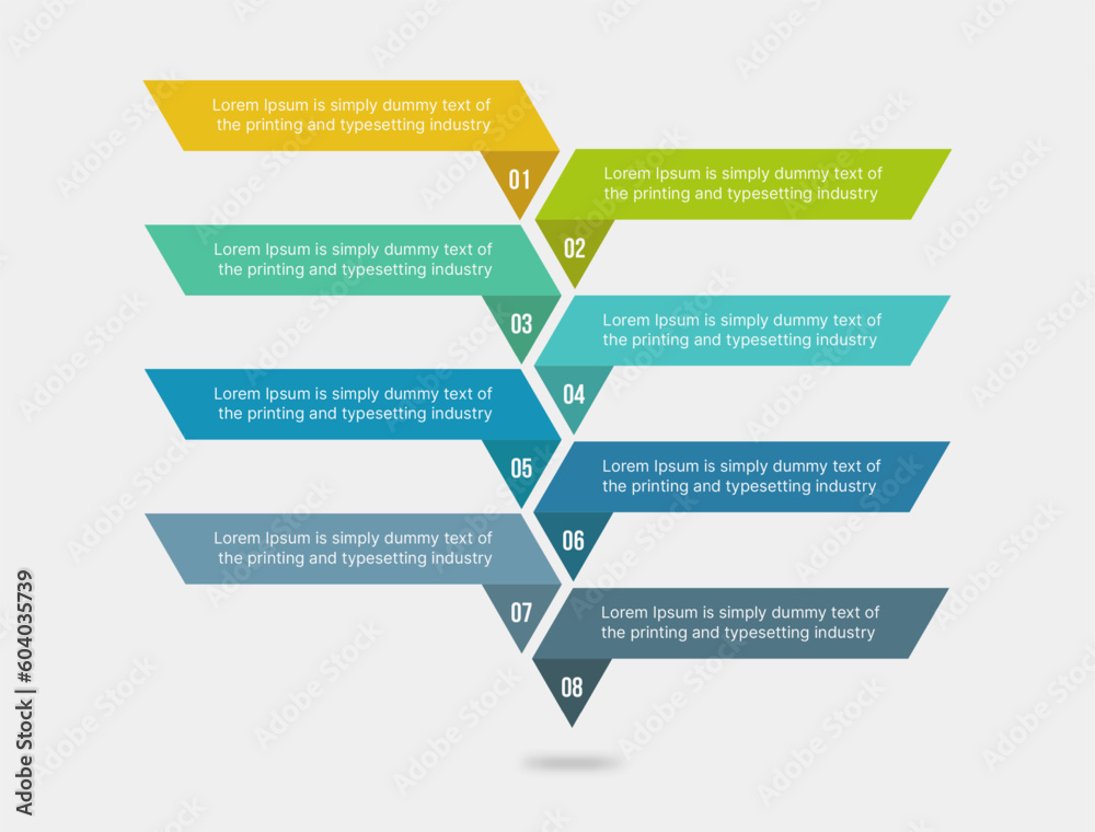 Arrow Business Infographic Design Template with 8 Steps Arrow Business Infographic Design Template with 8 Steps