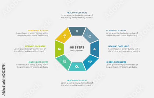 Circle Infographic Template Design Element With 8 Steps or Options