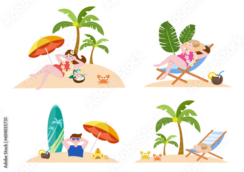 set of summer vacation