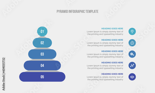 Pyramid chart flat vector diagram infographic