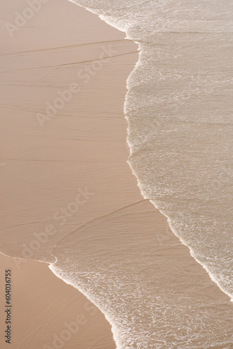 Fototapeta Naklejka Na Ścianę i Meble -  Minimalist aesthetic ocean background, copy space, beige pastels