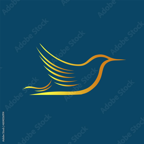 Bird logo. Bird minimalistic icon for logo. Nature concept. Wildlife animal or freedom concept. Vector