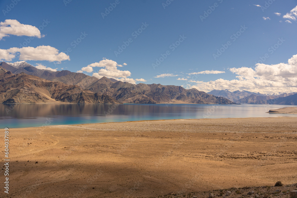 Beautiful Pangong Tso. Largest Salt Lake in the Himalayas. Spread over India and China.