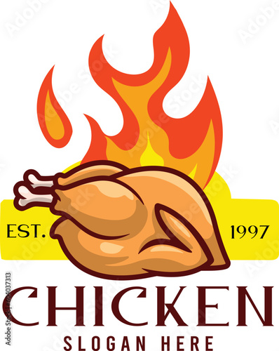 Chicken logo illustration with premium quality stock vector