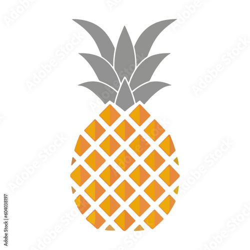 pineapple on white 2d vector