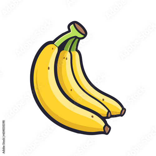 banana isolated on white background vector 