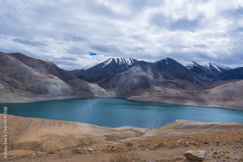 The Mirpal lake is between the mountains. This lake is located on the way from Pangong Lake to Tso Moriri, Ladakh, India photo
