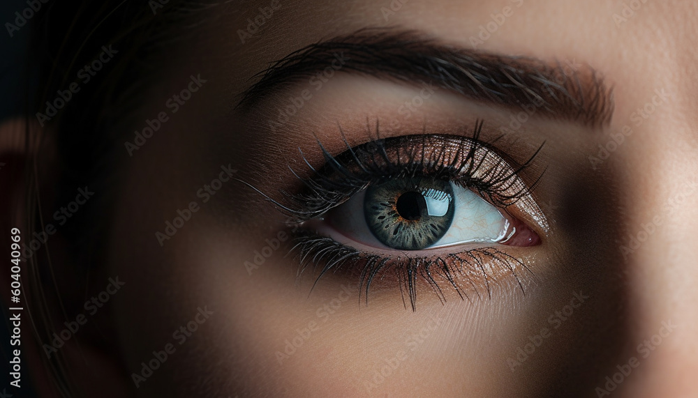 Beautiful young woman with stunning eye make up generated by AI Beautiful young woman with stunning eye make up generated by AI