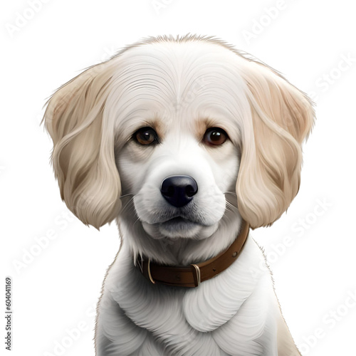 golden retriever puppy on white background