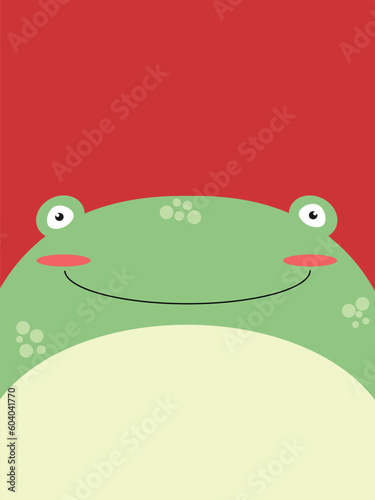cute frog flat design illustration