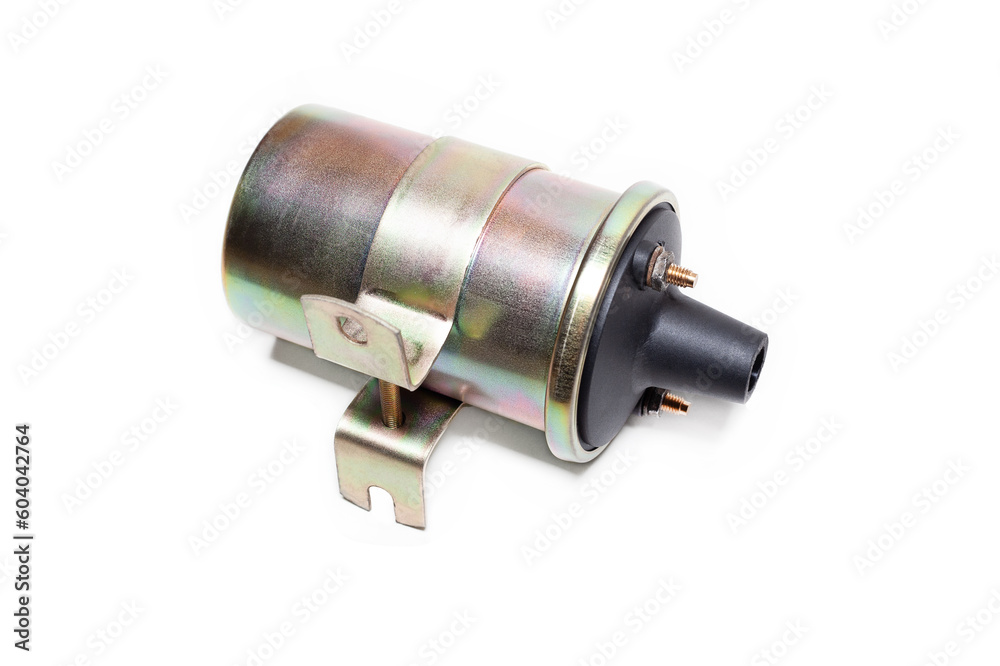 Ignition coil on a white Ignition coil on a white
