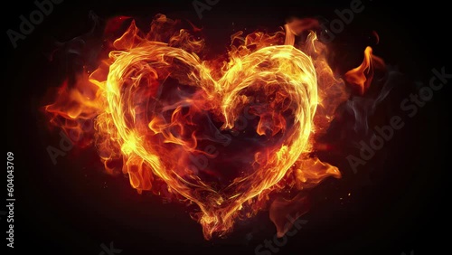 shape of heart in flames