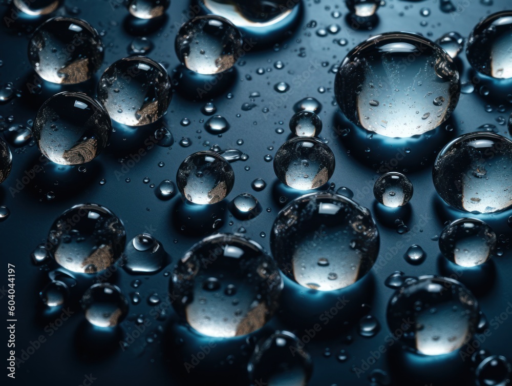 Water drops background created with Generative AI technology