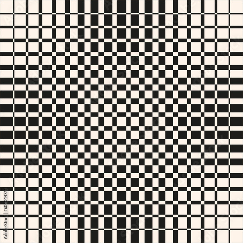 Halftone seamless pattern. Trendy vector geometric half-tone background with square grid, net, mesh. Black and white checkered pattern. Gradient transition effect texture. Retro style abstract design
