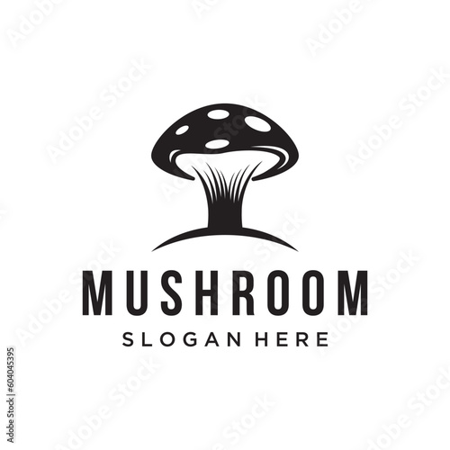 Unique organic mushroom farm creative logo template design with modern concept.Vector illustration.