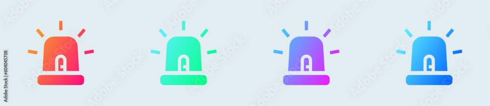 Flasher light solid icon in gradient colors. Emergency signs vector illustration. Flasher light solid icon in gradient colors. Emergency signs vector illustration.