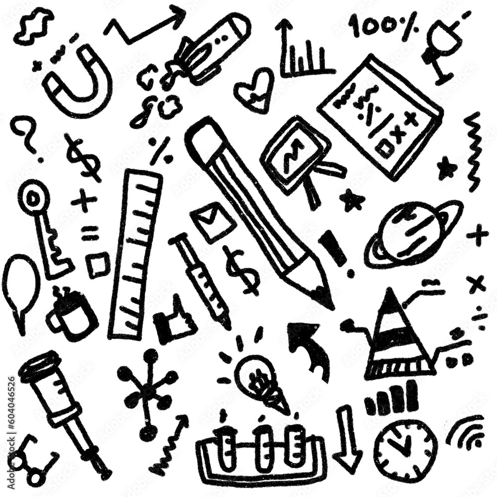icon hand drawn school black and white. icon hand drawn school black and white.