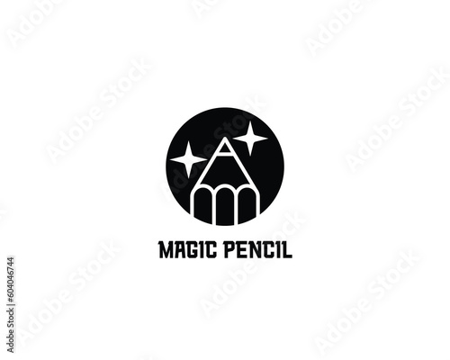 Pencil logo design illustration, education icon concept