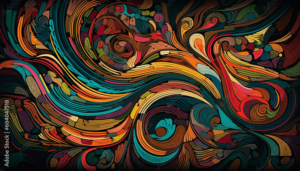 © Stockgiu - A modern wallpaper with ornate wave pattern generated by AI
