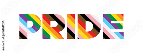 Pride Month,lgbt pride banner with rainbow text, typography, clipart, template, theme for t shirt, stickers, background, banner, poster, greeting card, printables, print ads, signs, campaigns, USA