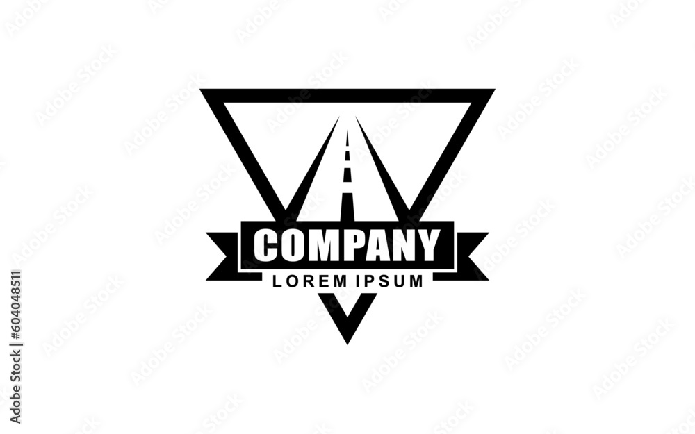 Asphalt pavement service logo template with badge style