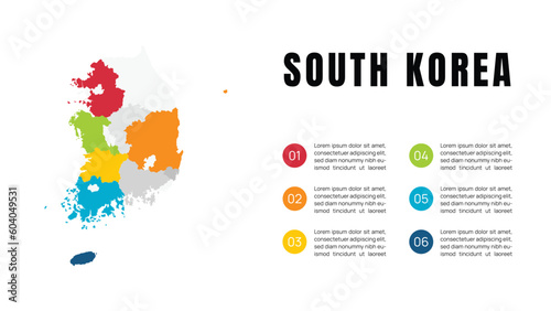 South Korea High Detailed Vector Infographic Map, Using For Presentation or Website