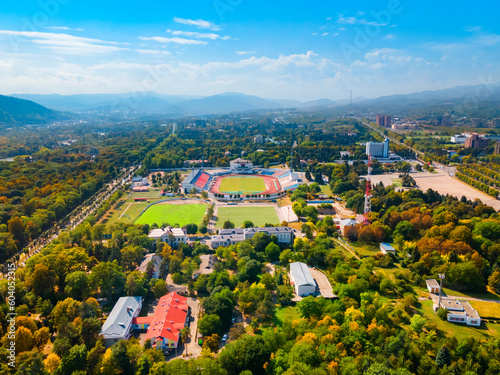 Nalchik city aerial panoramic view, Russia