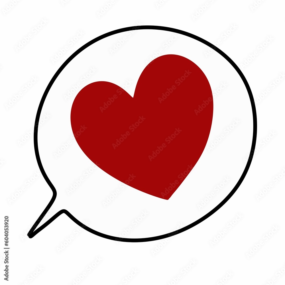 speech bubble icon illustration graphic design, heart shape speech bubble icon illustration graphic design, heart shape