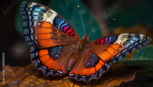 Vibrant butterfly wing pattern showcases natural beauty generated by AI