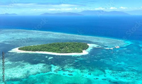 Fly to the heart-The heart reef  aerial view of Great Barrier Reef  Queensland  Australia