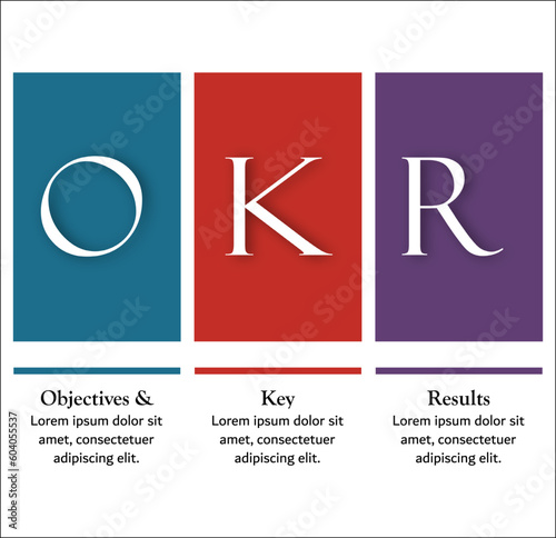 OKR - Objectives & Key Results Acronym. Infographic template